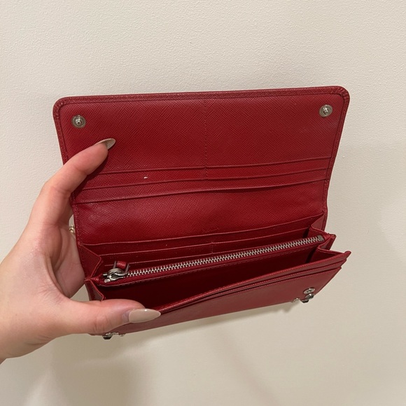 Authentic Prada Crystal Studded Saffiano Leather Continental Wallet - Picture 5 of 7